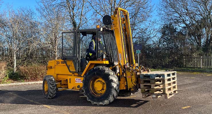 Rough terrain forklift training